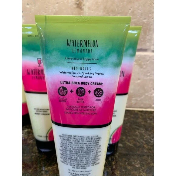 Bath & Body Works Ultra Shea Body Cream 8 oz Watermelon Lemonade (3) NEW - Picture 2 of 2